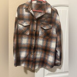 Plaid Button-Up Shacket